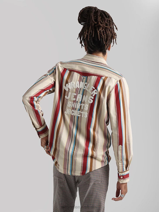 20X Competition Advanced Comfort Long Sleeve Western Snap Print Shirt Men Wrangler RHXV481 Clothing Azul Blue (112324833)