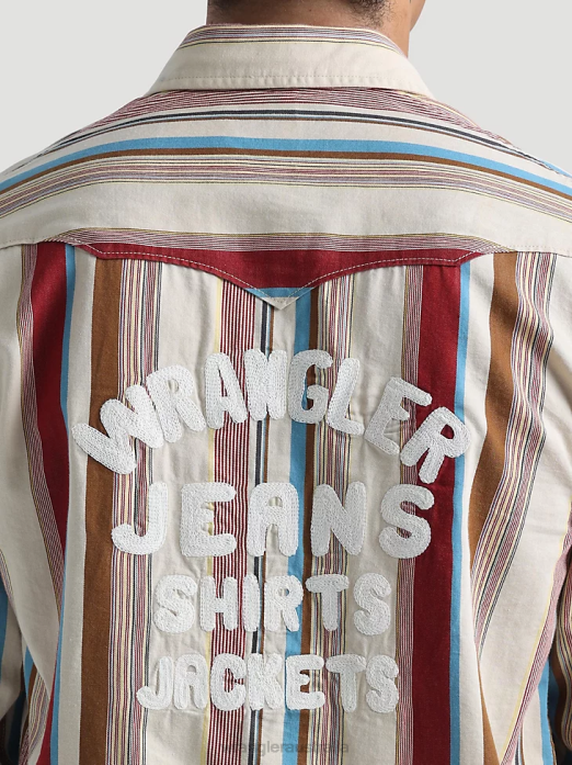 20X Competition Advanced Comfort Long Sleeve Western Snap Print Shirt Men Wrangler RHXV481 Clothing Azul Blue (112324833)