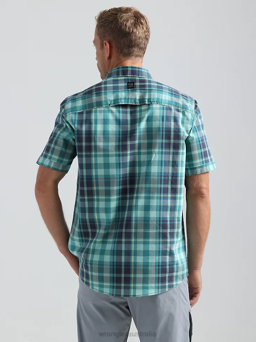 ATG Asymmetrical Zip Pocket Plaid Shirt Men Wrangler RHXV322 Clothing Tidewater Plaid (112333849)