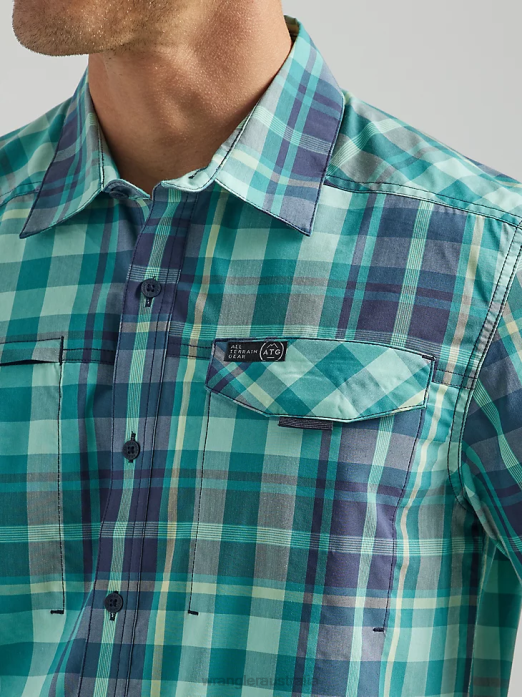 ATG Asymmetrical Zip Pocket Plaid Shirt Men Wrangler RHXV322 Clothing Tidewater Plaid (112333849)