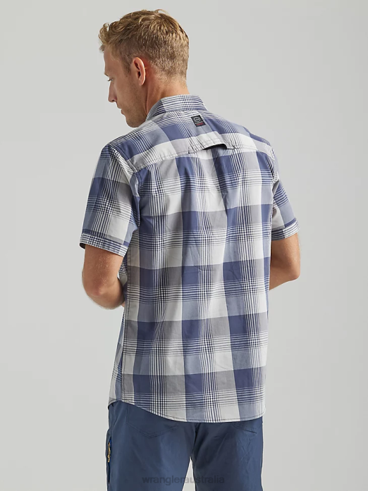 ATG Asymmetrical Zip Pocket Plaid Shirt Men Wrangler RHXV634 Clothing Mist (112333854)