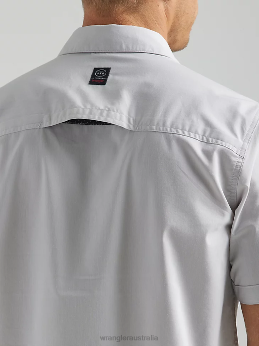 ATG Asymmetrical Zip Pocket Shirt Men Wrangler RHXV328 Clothing Mist (112333905)