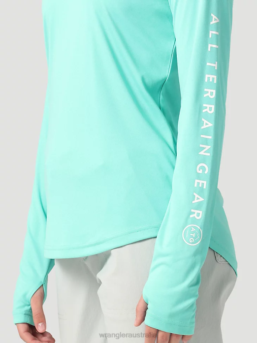 ATG By Hooded Sun Tee Women Wrangler RHXV901 Clothing Turquoise (112321844)