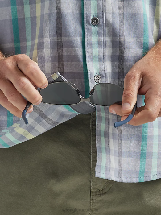 ATG By Horizon Plaid Shirt Men Wrangler RHXV295 Clothing Kure Plaid (112333873)