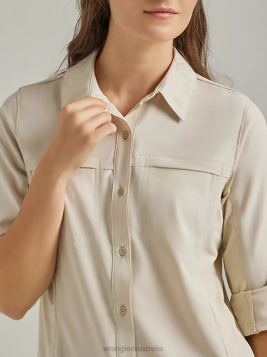 ATG By Trail Shirt Women Wrangler RHXV886 Clothing Oatmeal (112333893)