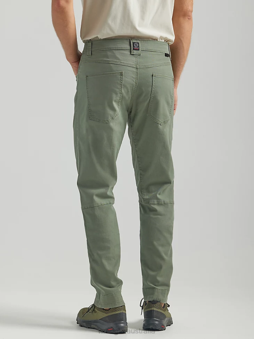 ATG Five Pocket Pant Men Wrangler RHXV637 Clothing Dusty Olive (112331043)