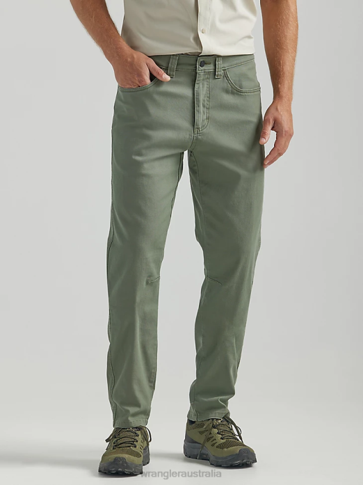 ATG Five Pocket Pant Men Wrangler RHXV637 Clothing Dusty Olive (112331043)