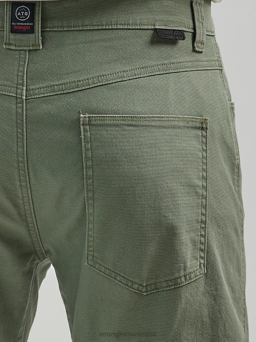 ATG Five Pocket Pant Men Wrangler RHXV637 Clothing Dusty Olive (112331043)