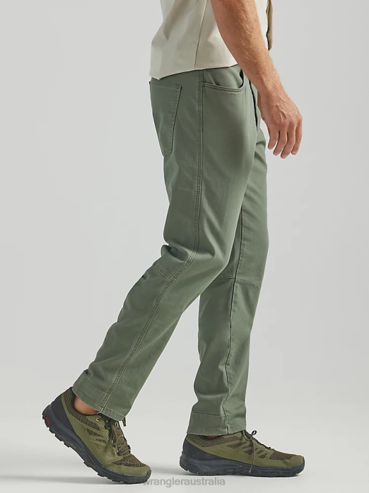 ATG Five Pocket Pant Men Wrangler RHXV637 Clothing Dusty Olive (112331043)