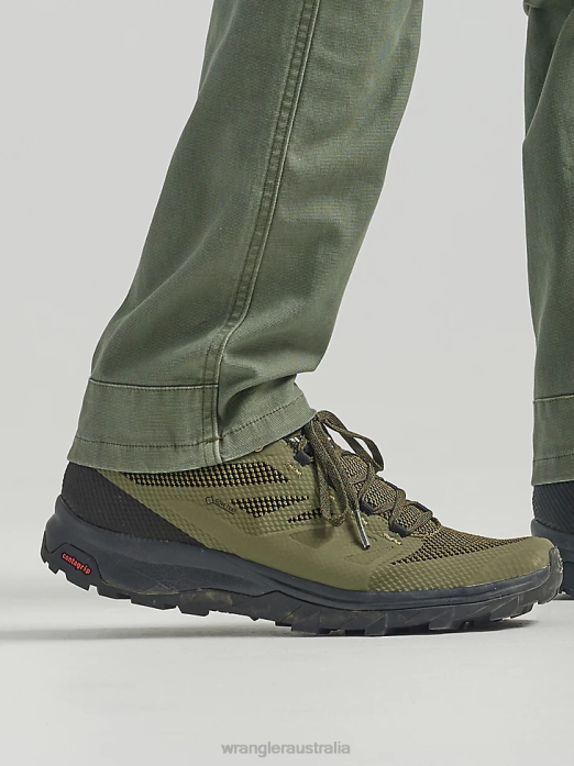 ATG Five Pocket Pant Men Wrangler RHXV637 Clothing Dusty Olive (112331043)