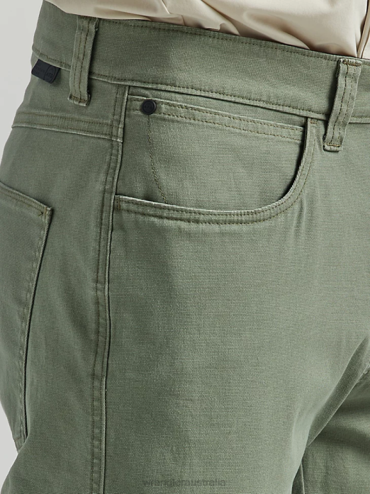 ATG Five Pocket Pant Men Wrangler RHXV637 Clothing Dusty Olive (112331043)