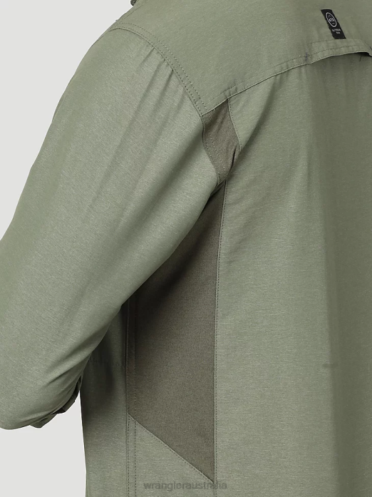 ATG Mix Material Shirt Men Wrangler RHXV377 Clothing Dusty Olive (NSB89DV)