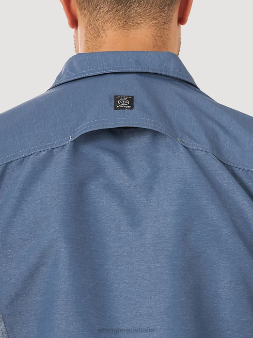 ATG Mix Material Shirt Men Wrangler RHXV378 Clothing Vintage Indigo (NSB89VN)