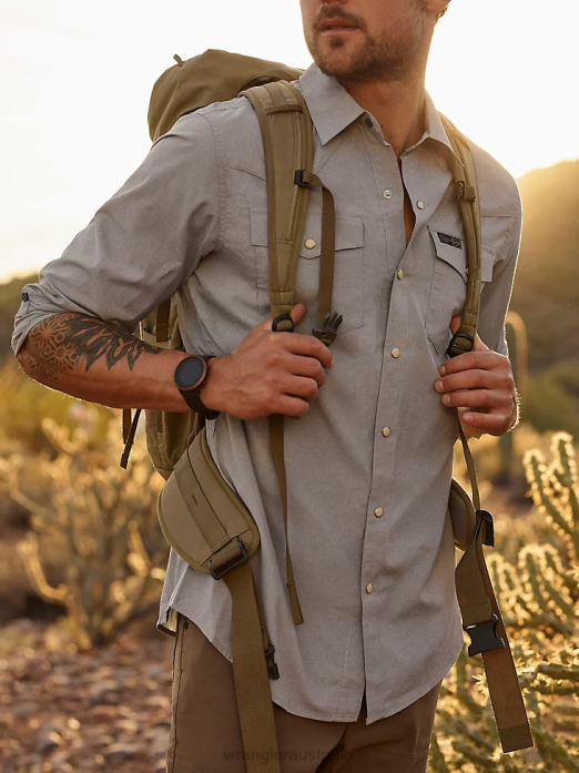 ATG Western Shirt Men Wrangler RHXV451 Clothing Bering Sea (NSB92BR)