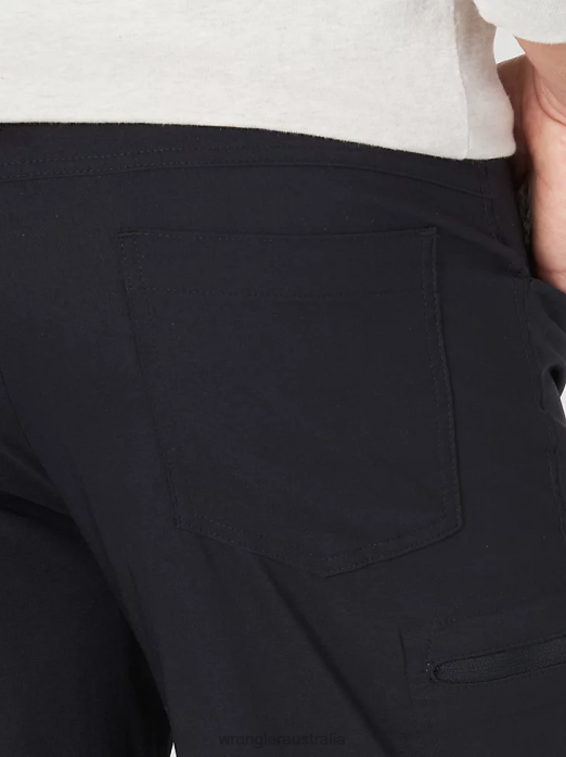 Authentics Comfort Waist Cargo Short Men Wrangler RHXV571 Clothing Black (10ZM980BL)