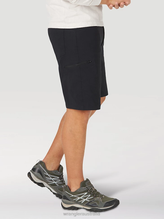 Authentics Comfort Waist Cargo Short Men Wrangler RHXV571 Clothing Black (10ZM980BL)