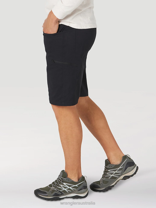 Authentics Comfort Waist Cargo Short Men Wrangler RHXV571 Clothing Black (10ZM980BL)