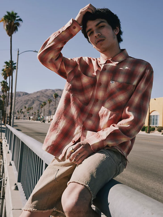 Authentics Quilted Flannel Shirt Jacket Men Wrangler RHXV391 Clothing Blue (ZHEEPAO)