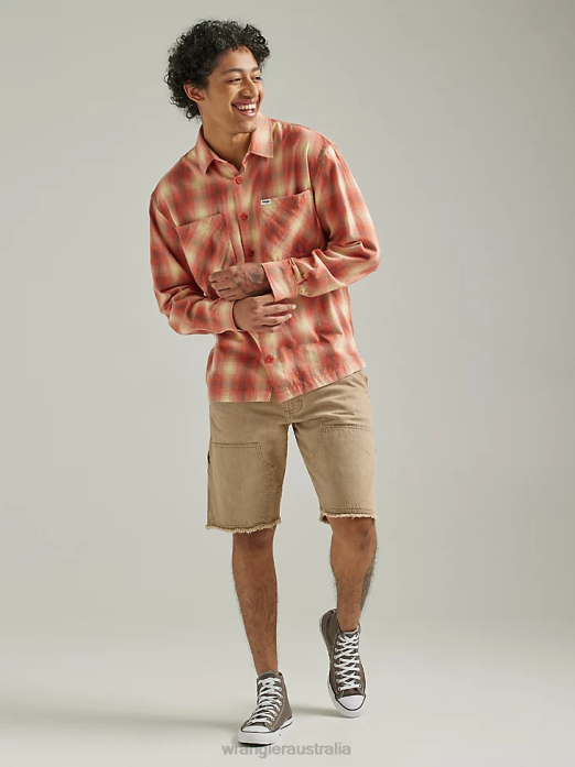 Authentics Quilted Flannel Shirt Jacket Men Wrangler RHXV391 Clothing Blue (ZHEEPAO)