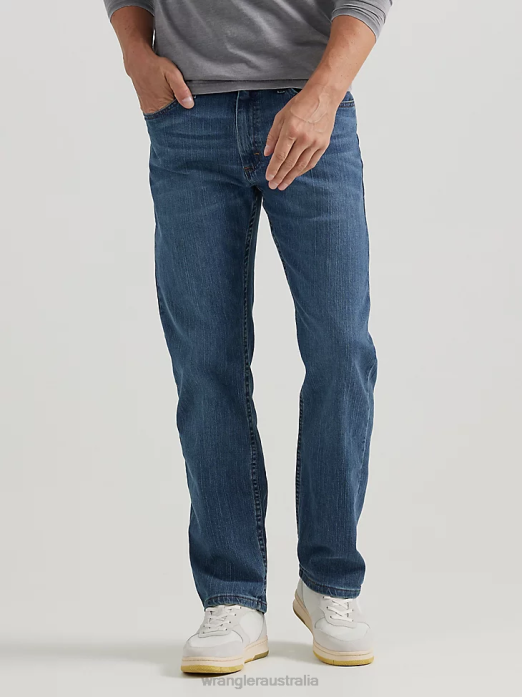 Authentics Regular Fit Comfort Waist Jean Men Wrangler RHXV204 Clothing Blue Ocean (10ZM1CSBN)