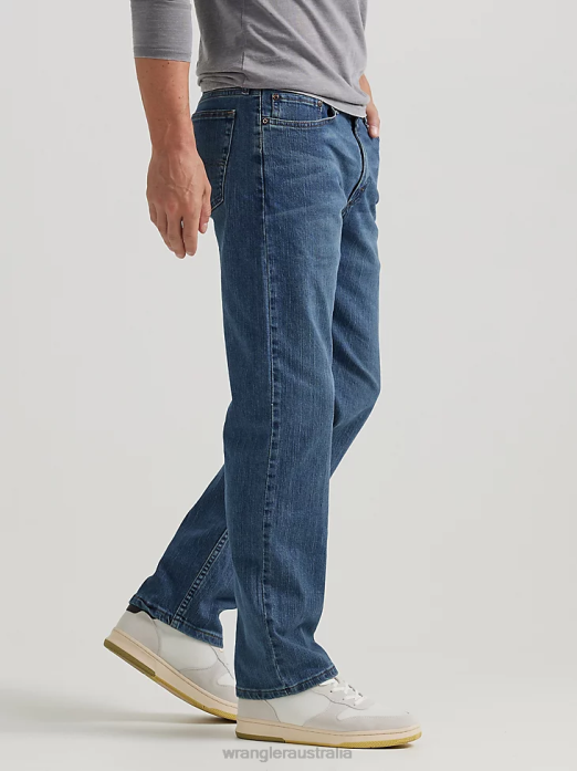 Authentics Regular Fit Comfort Waist Jean Men Wrangler RHXV204 Clothing Blue Ocean (10ZM1CSBN)