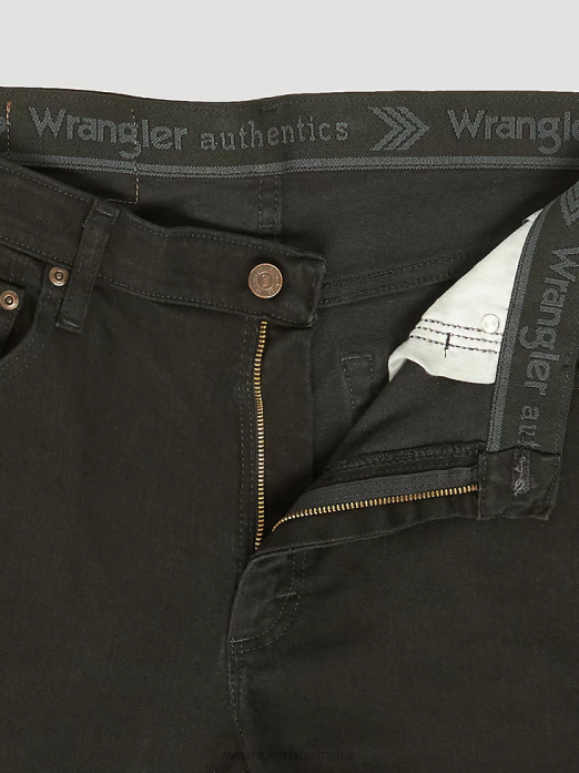 Authentics Regular Fit Comfort Waist Jean Men Wrangler RHXV207 Clothing Coal Black (10ZM1CSCB)