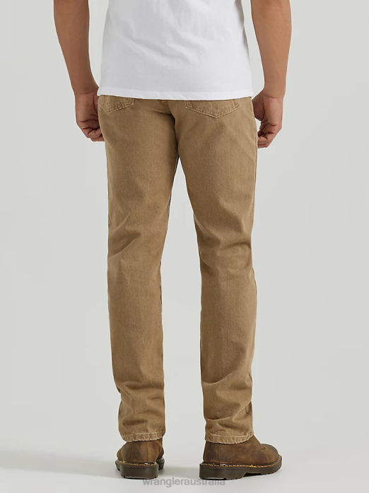 Authentics Regular Fit Cotton Jean Men Wrangler RHXV149 Clothing Khaki (10ZM100KH)