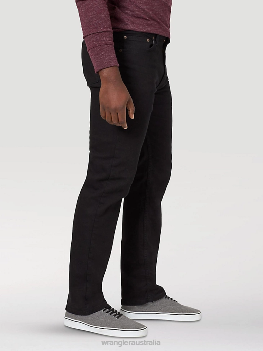 Authentics Regular Fit Flex Jean Men Wrangler RHXV129 Clothing Black (10ZM100FB)