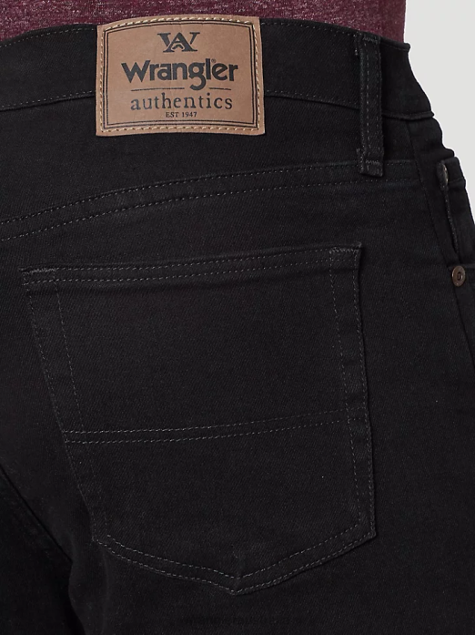 Authentics Regular Fit Flex Jean Men Wrangler RHXV129 Clothing Black (10ZM100FB)