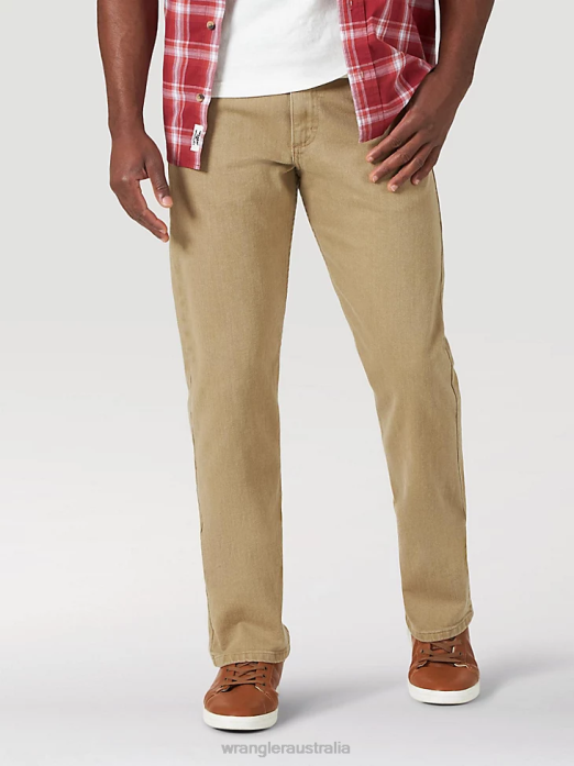 Authentics Regular Fit Flex Jean Men Wrangler RHXV130 Clothing Khaki (10ZM100KF)