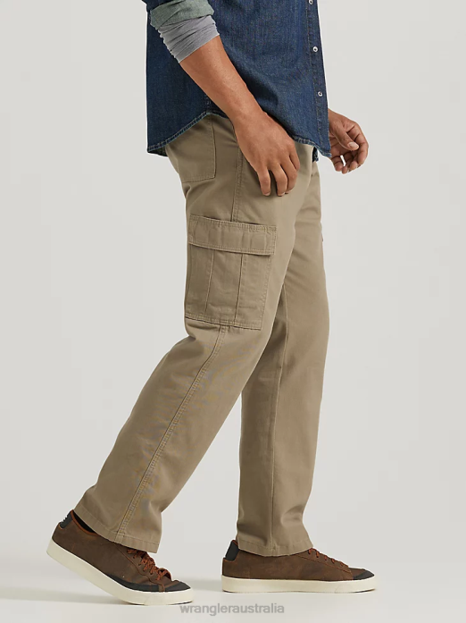 Authentics Relaxed Cargo Pant Men Wrangler RHXV244 Clothing British Khaki (10ZM6LGBH)
