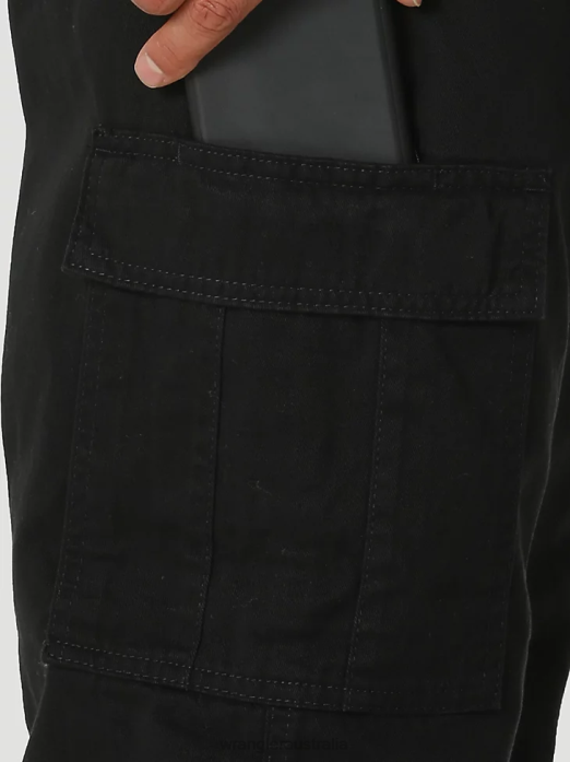 Authentics Relaxed Cargo Pant Men Wrangler RHXV245 Clothing Black (10ZM6LGBL)
