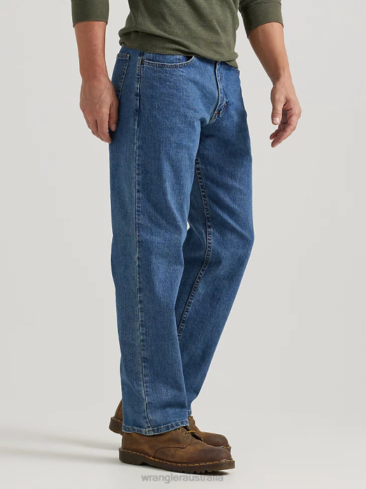 Authentics Relaxed Fit Comfort Flex Jean Men Wrangler RHXV197 Clothing Light Stonewash (ZM3CSSL)
