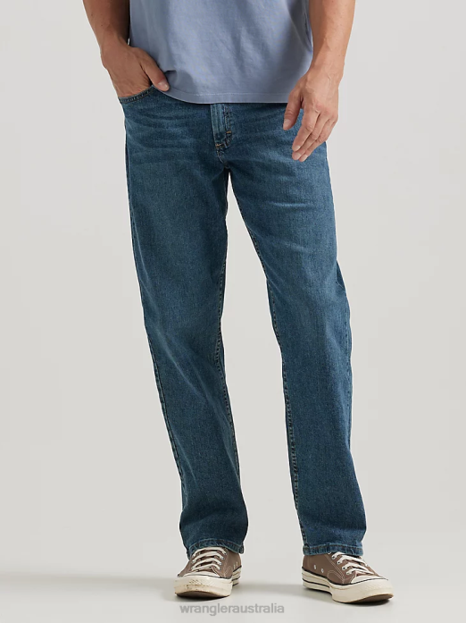 Authentics Relaxed Fit Comfort Flex Jean Men Wrangler RHXV199 Clothing Smoke (ZM3CSSM)