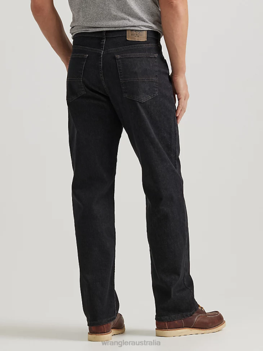 Authentics Relaxed Fit Comfort Flex Jean Men Wrangler RHXV201 Clothing Dark Denim (ZM3CSDD)