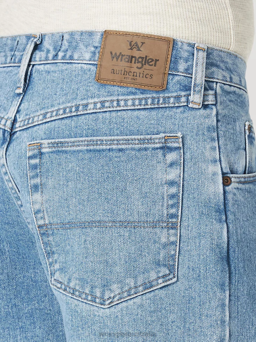 Authentics Relaxed Fit Cotton Jean Men Wrangler RHXV112 Clothing Light Stonewash (10ZM200LS)