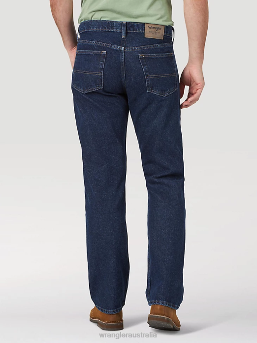 Authentics Relaxed Fit Cotton Jean Men Wrangler RHXV115 Clothing Dark Rinse (10ZM200RD)