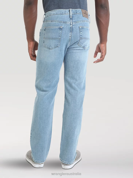 Authentics Relaxed Fit Flex Jean Men Wrangler RHXV100 Clothing Stonewash Light (10ZM200SF)