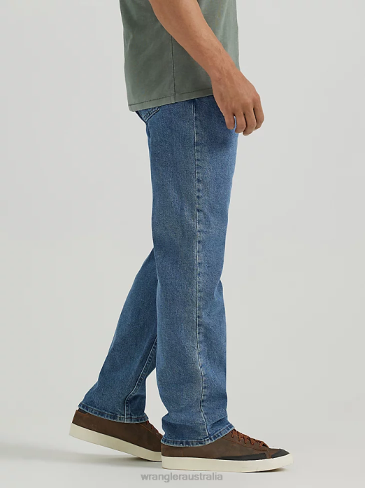 Authentics Relaxed Fit Flex Jean Men Wrangler RHXV104 Clothing Vintage Blue (10ZM200VF)