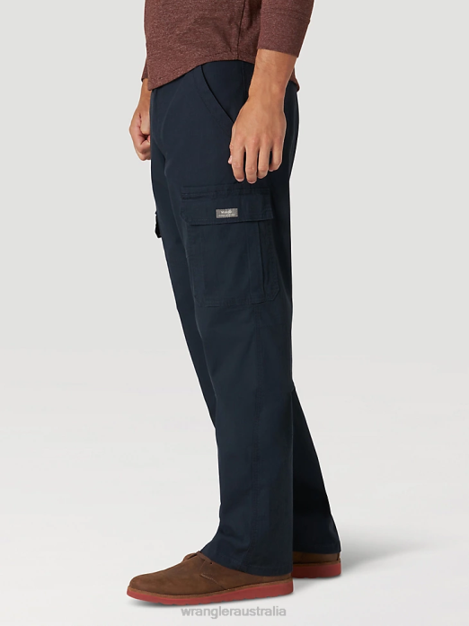 Authentics Relaxed Stretch Cargo Pant Men Wrangler RHXV231 Clothing Navy (10ZM7ABNV)