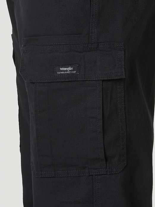 Authentics Relaxed Stretch Cargo Pant Men Wrangler RHXV233 Clothing Black (10ZM7ABBL)