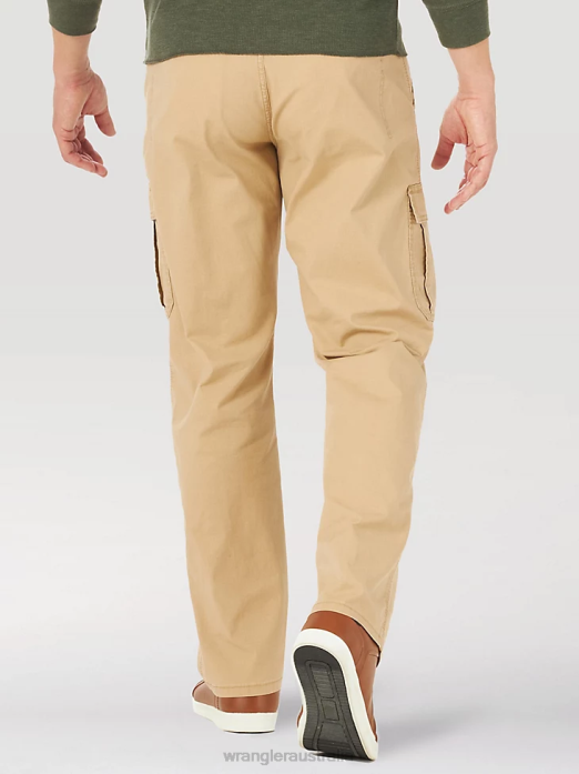 Authentics Relaxed Stretch Cargo Pant Men Wrangler RHXV234 Clothing Travertine (10ZM7ABTV)