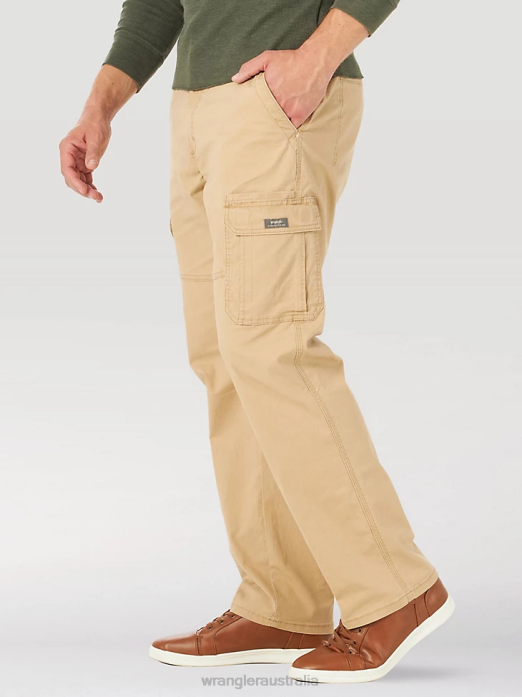 Authentics Relaxed Stretch Cargo Pant Men Wrangler RHXV234 Clothing Travertine (10ZM7ABTV)
