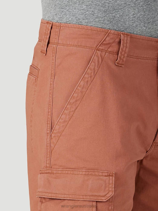 Authentics Stretch Cargo Short Men Wrangler RHXV555 Clothing Copper Brown (112316284)