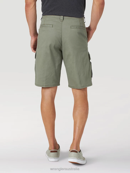 Authentics Stretch Cargo Short Men Wrangler RHXV556 Clothing Dusty Olive (10ZM6ACDO)