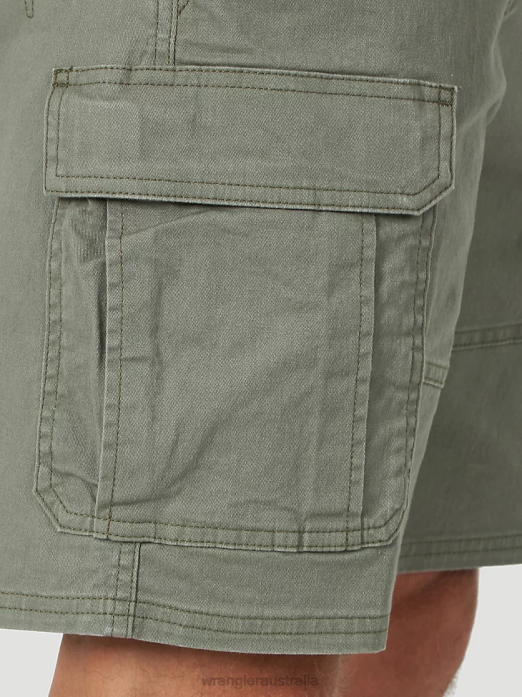 Authentics Stretch Cargo Short Men Wrangler RHXV556 Clothing Dusty Olive (10ZM6ACDO)