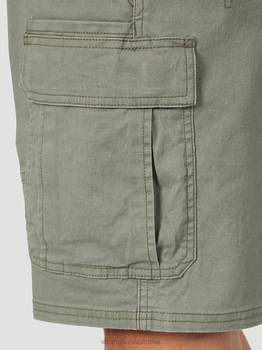 Authentics Stretch Cargo Short Men Wrangler RHXV556 Clothing Dusty Olive (10ZM6ACDO)