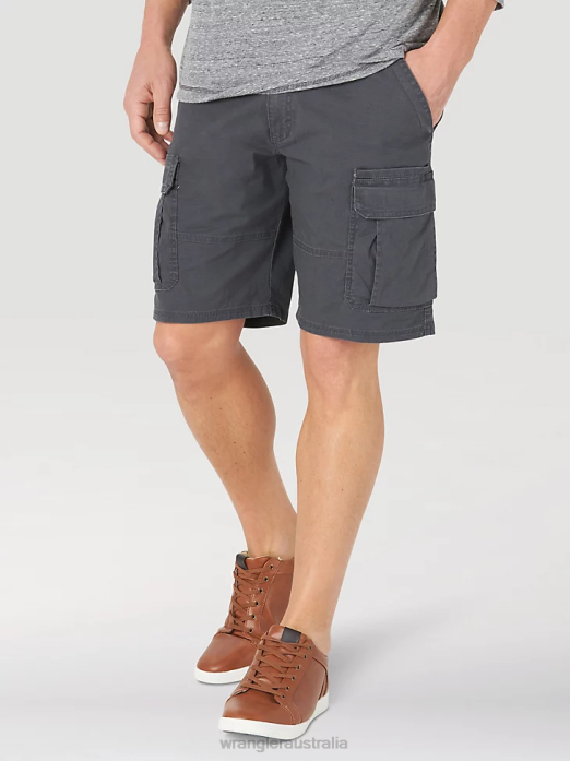 Authentics Stretch Cargo Short Men Wrangler RHXV559 Clothing Anthracite (10ZM6ACAH)