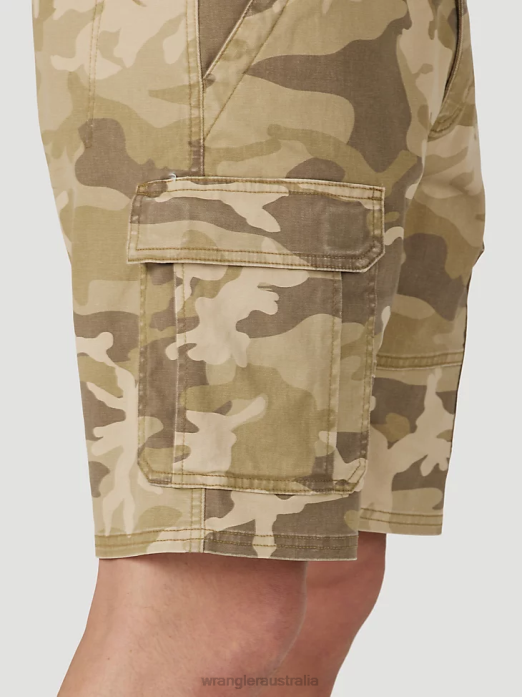Authentics Stretch Cargo Short Men Wrangler RHXV560 Clothing Jungle Elmwood Camo (112316283)