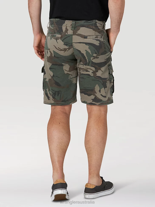 Authentics Stretch Cargo Short Men Wrangler RHXV561 Clothing Green Camo (10ZM6ACGB)